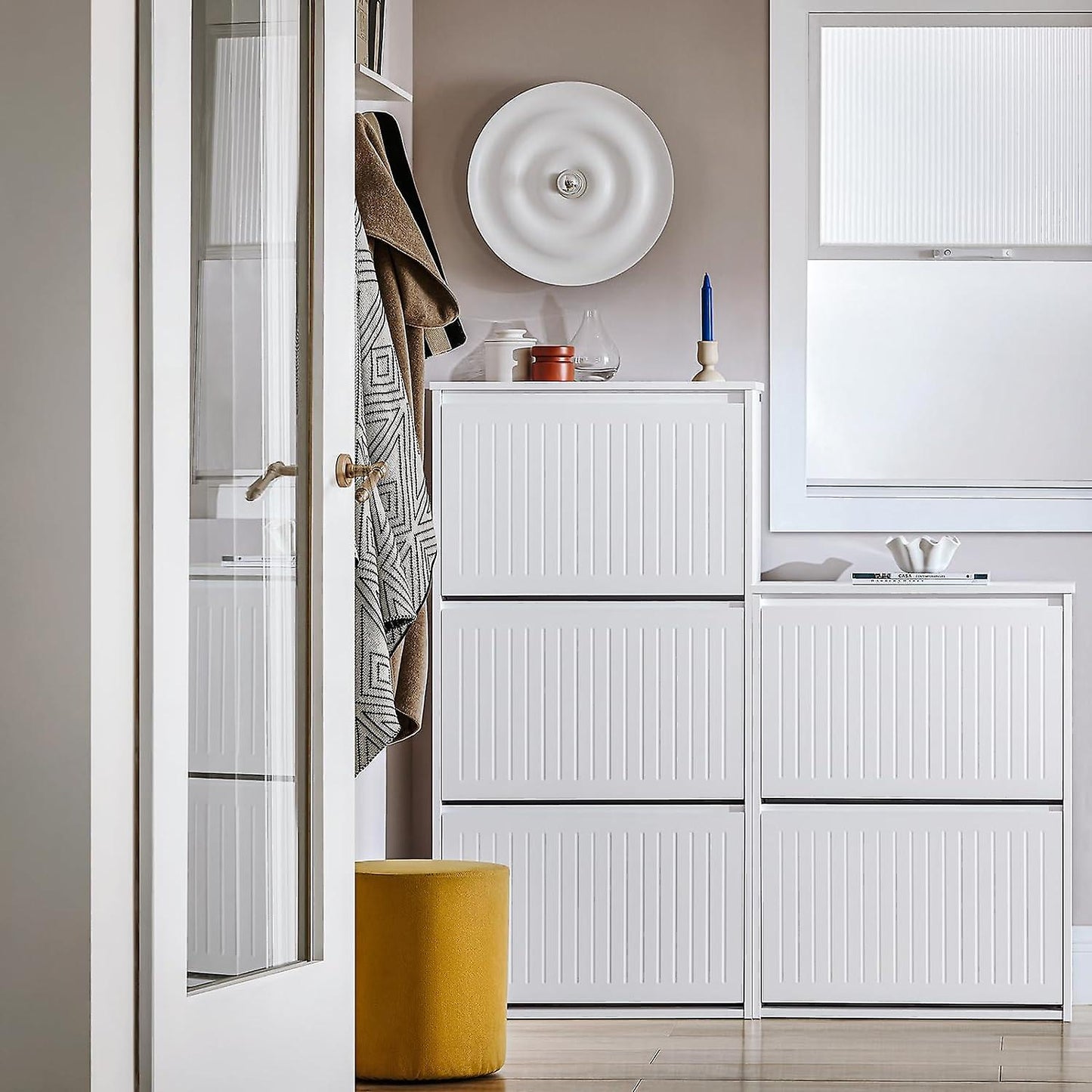 SoBuy Meuble à chaussures - FSR165-H-W - MDF - Max. 26kg. - 61x26x120cm - Blanc