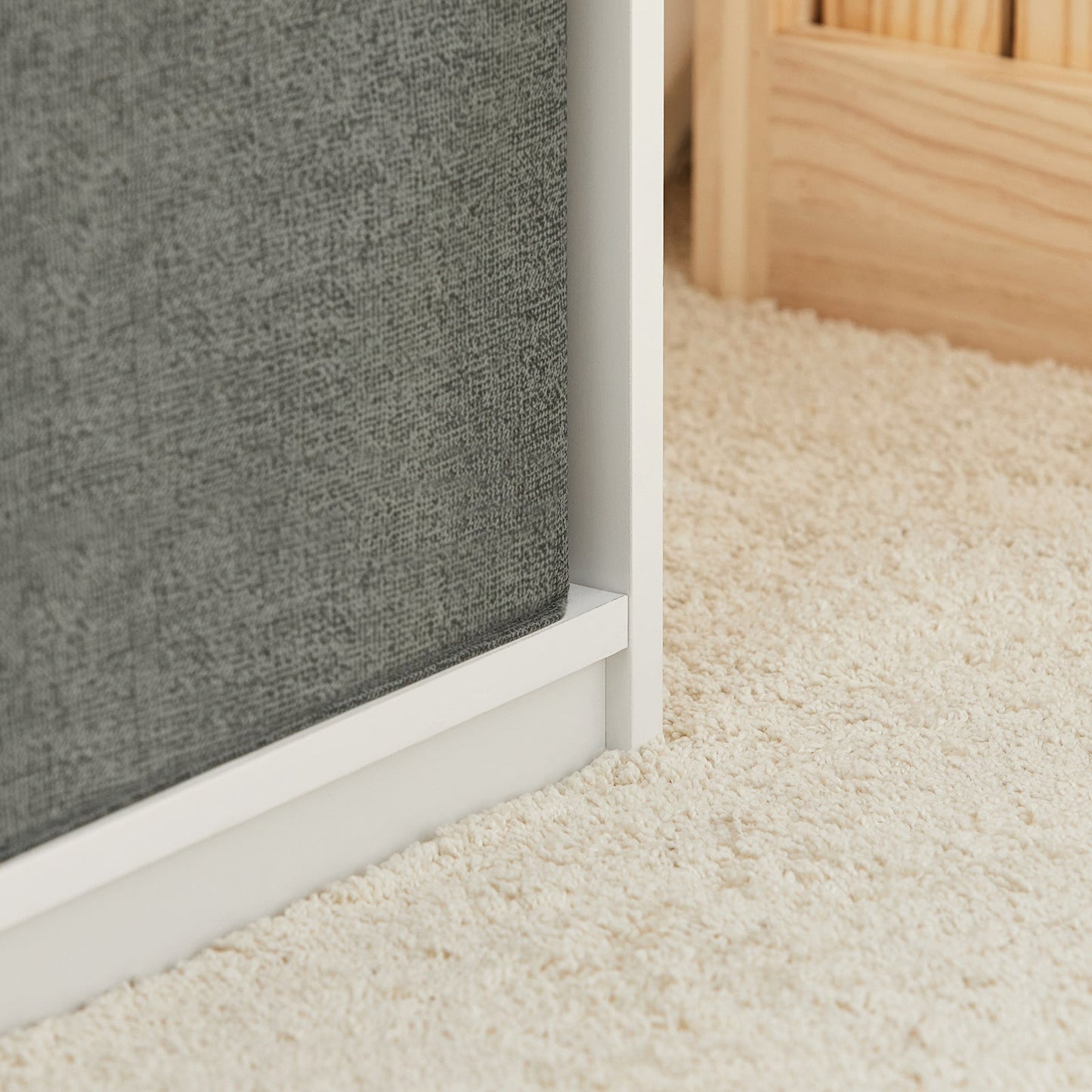 SoBuy Armoire enfant - 3 étagères 1 panier 3 crochets - blanc - 97 x 35 x 108 cm