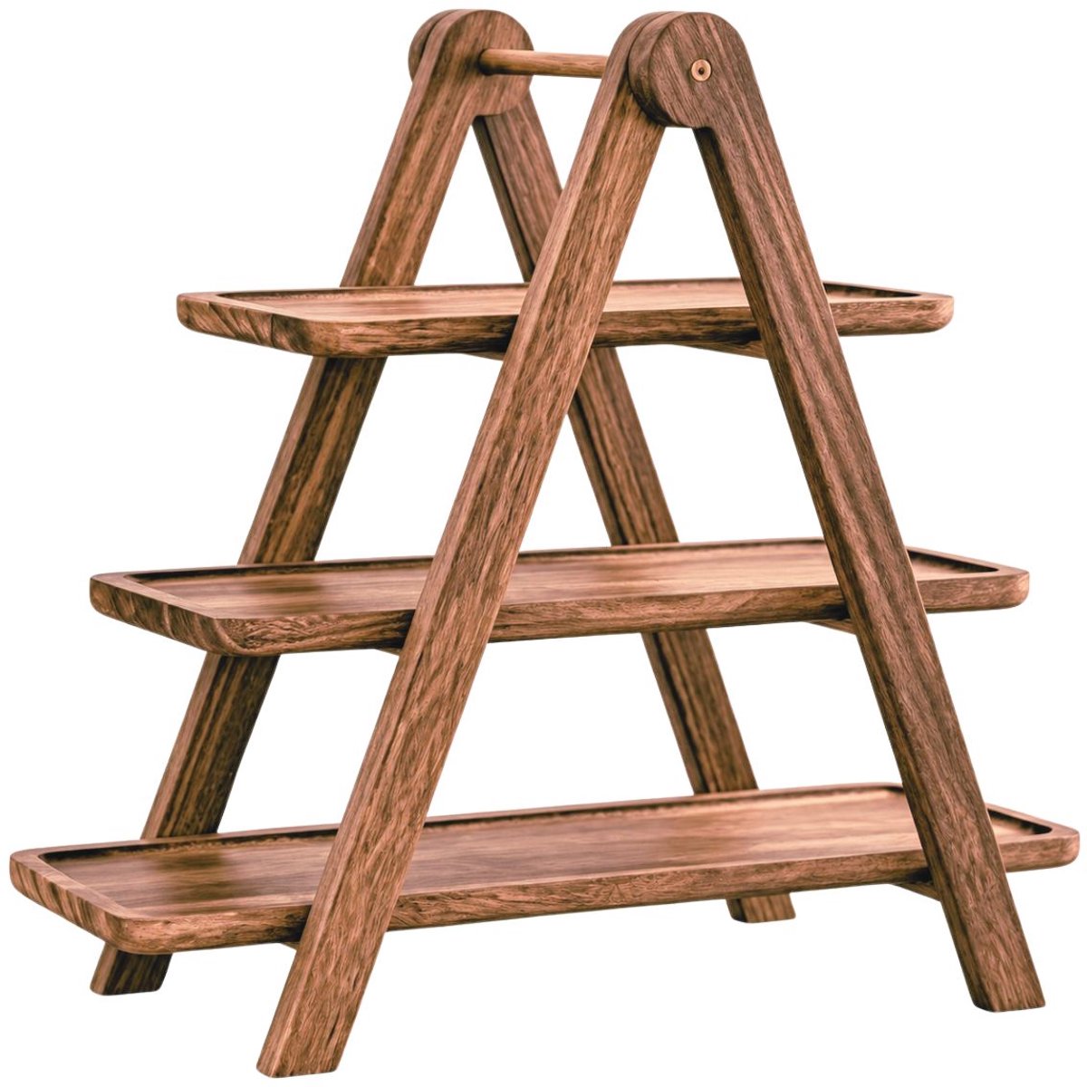 Ceruzo : présentoir en bois à 3 étages – étagère pliable – 43 x 18 x 40 cm