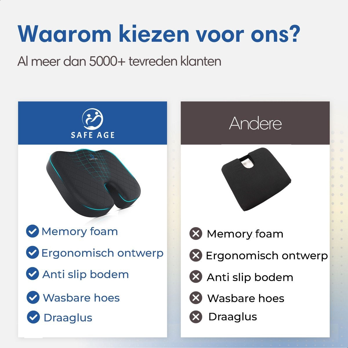 Coussin de siège orthopédique - SafeLife - Ergonomique - coussin pour le coccyx