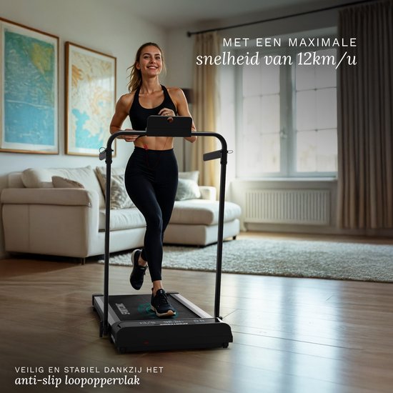 Sportconic Tapis de course 1-12km/h - Tapis de marche - Tapis de course pliable - Tapis de marche - Avec support de tablette et télécommande inclus