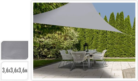 ProGarden Toile d'ombrage triangulaire 3,6 x 3,6 x 3,6 m, grise