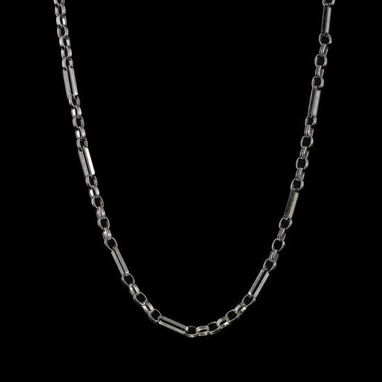 Laura Ferini Ladies Necklace Valentina Silver - Chaîne à maillons en argent - plaquée or blanc 18K - Collier - Collier - Bijoux - Accessoires - Chaîne à maillons pour dames