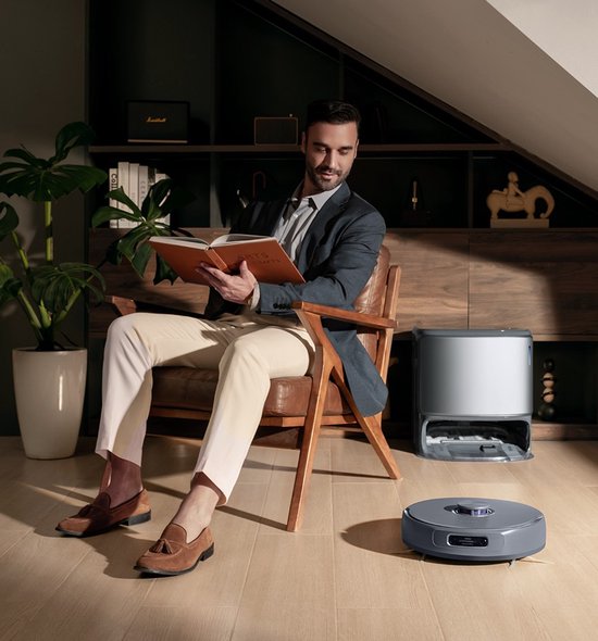 Aspirateur robot Narwal Freo Z10 Ultra avec station de recharge à vidage automatique, puissance d'aspiration de 18 000 Pa, vision IA, technologie DirtSense, brosse anti-enchevêtrement, lavage à l'eau chaude de 45 à 75 °C, navigation LDS, fonction de lavag
