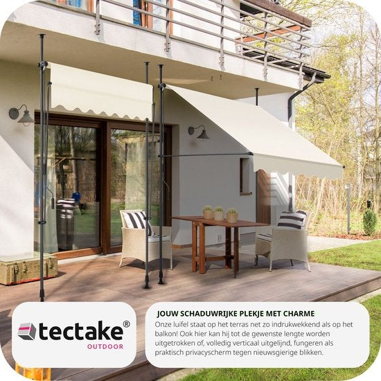Store - tectake - Store à pinces - Réglable - Parasol balcon - 150 x 180 cm - beige - store - 404954