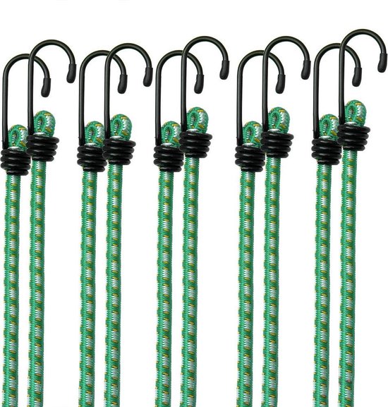 10 x Epingle à bagages en caoutchouc avec crochets 61 cm x 8 mm Ø