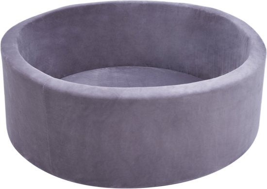 Piscine à balles Sunny Boaz avec 160 balles, couleur « Velvet Gris » – Balles blanches/grises/dorées de Ø 7 cm – Piscine à balles ronde de Ø 90 x 30 cm