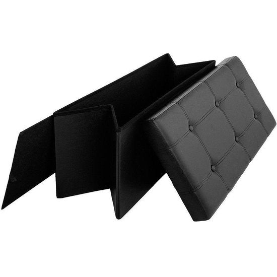 Banc de rangement Casaria - 80x40x40cm 100L Faux cuir - Noir