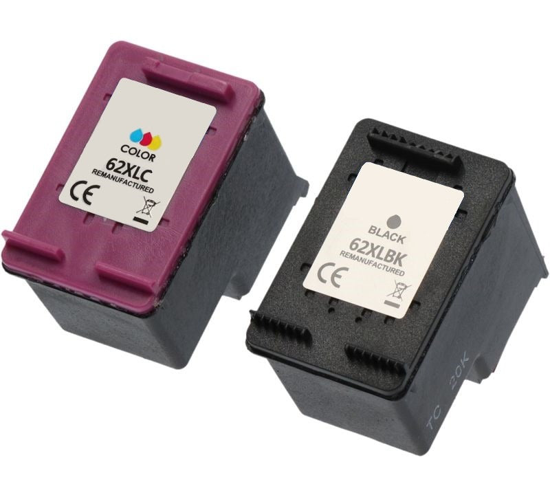 HP 62XL Multipack 2x Cartouche d'encre Noir & Couleur - Haute capacité - Compatible - 11.3 x 11.5 x 3.6 cm