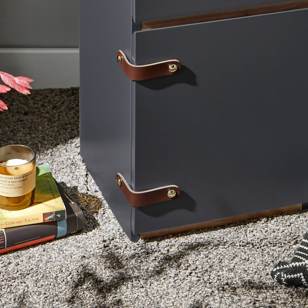 SoBuy FBT146-DG Table de chevet, banc, table de nuit, table d'appoint, table basse avec 1 tiroir et 1 porte pour salon, chambre à coucher
