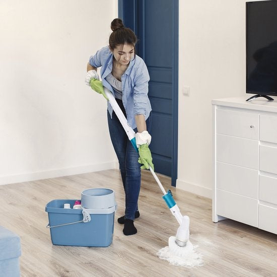 Brosse à récurer électrique Strex - Sans fil - 3 accessoires - Manche télescopique