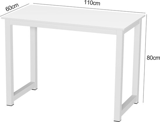 Table de bureau - table de cuisine - largeur 110 cm - blanc