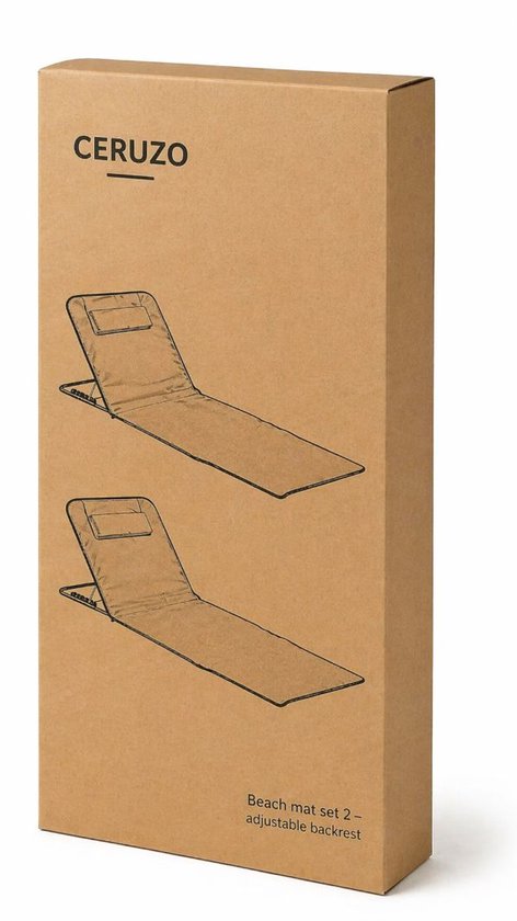 Ensemble de transats de plage Ceruzo 2 – Dossier réglable – Pliable – Bleu aqua