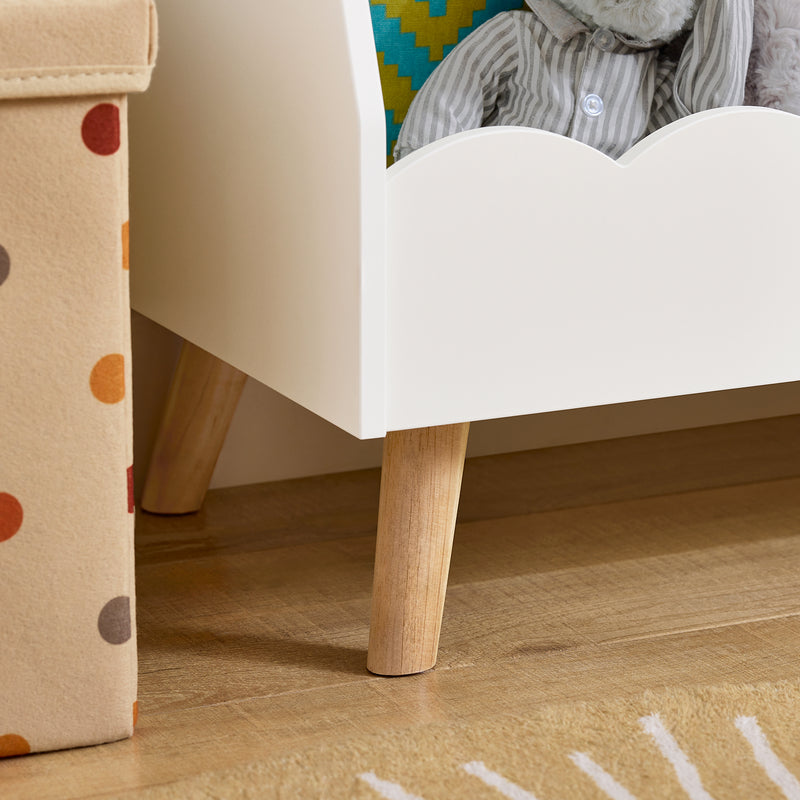 Bibliothèque pour enfants sur pieds - Bibliothèque et rangement pour jouets - 5 espaces ouverts - Blanc - SoBuy KMB100-W
