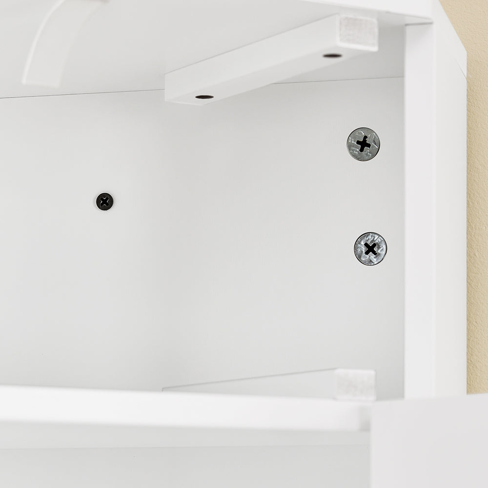 SoBuy BZR194-W Meuble de salle de bain d'angle blanc - Meuble de rangement étroit avec tiroir et porte - 44x31x80 cm