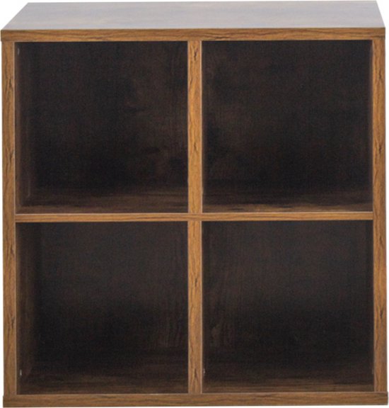 VDD Vinyl Wish - Classeur à disques - 4 compartiments - Marron - 34.50x70.50x70.50cm
