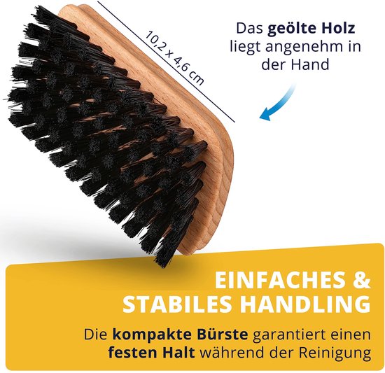 LICARGO® Brosse pour textiles et cuir de voiture - Made in Germany - pour un nettoyage doux à sec et humide des textiles et du cuir dans la voiture - Brosse pour tissus d'ameublement pour l'entretien de l'intérieur de la voiture, brosse pour textiles de v