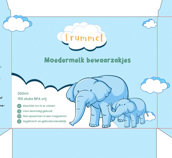 Sacs de conservation du lait maternel Frummel - 150 pièces - sans BPA - Sac de conservation pour l'allaitement - Art. 90.615