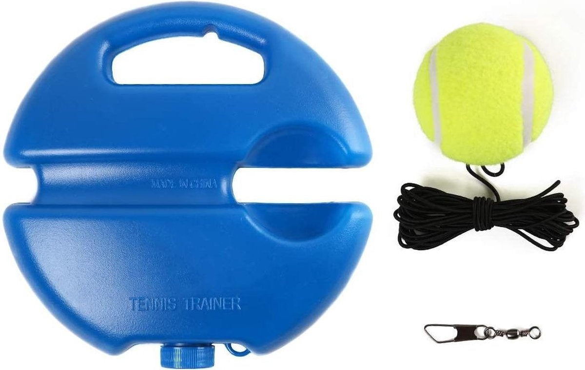 FitPure Tennis Trainer + balle de tennis GRATUITE avec élastique - Entraînement de tennis pour l'intérieur et l'extérieur - Très robuste - Facile à utiliser