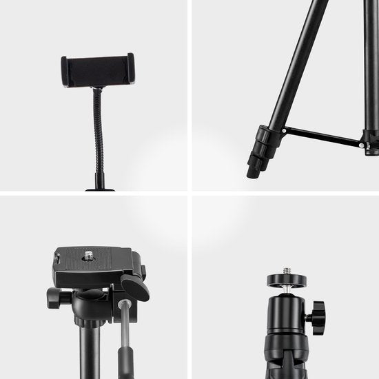 Studio ME Ring Lamp with Tripod 10 inch - Black - Ring Light - 30 Light modes - Incl. Remote Control & Mini Tripod - Ringlight - Ring Lamps
