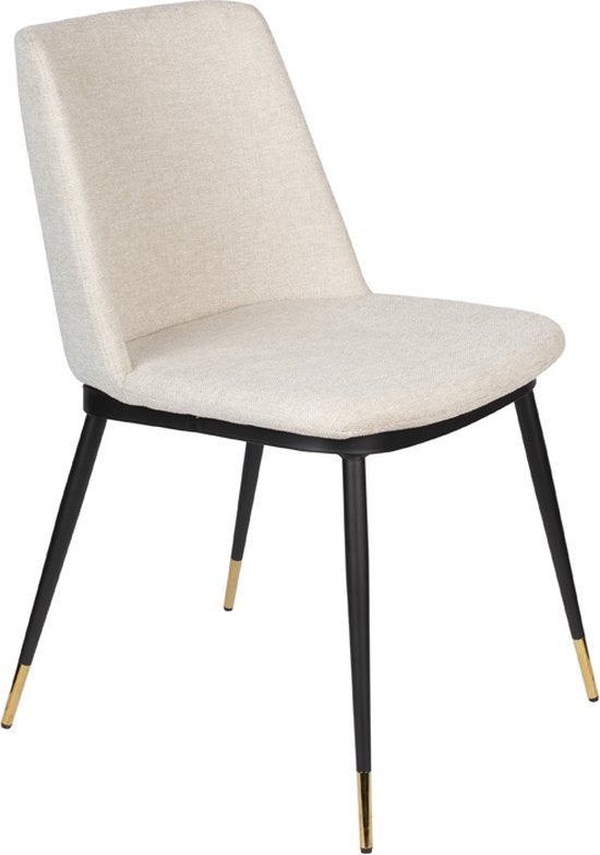 Chaise de salle à manger en tissu beige - 63x49.6x80cm - Lionel - Giga Meubel