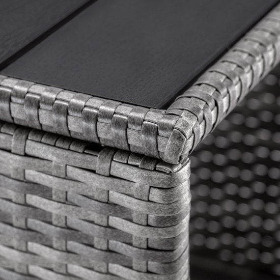 Table d'appoint Casaria Polyrattan - Plateau en WPC 45x45x40cm - Gris