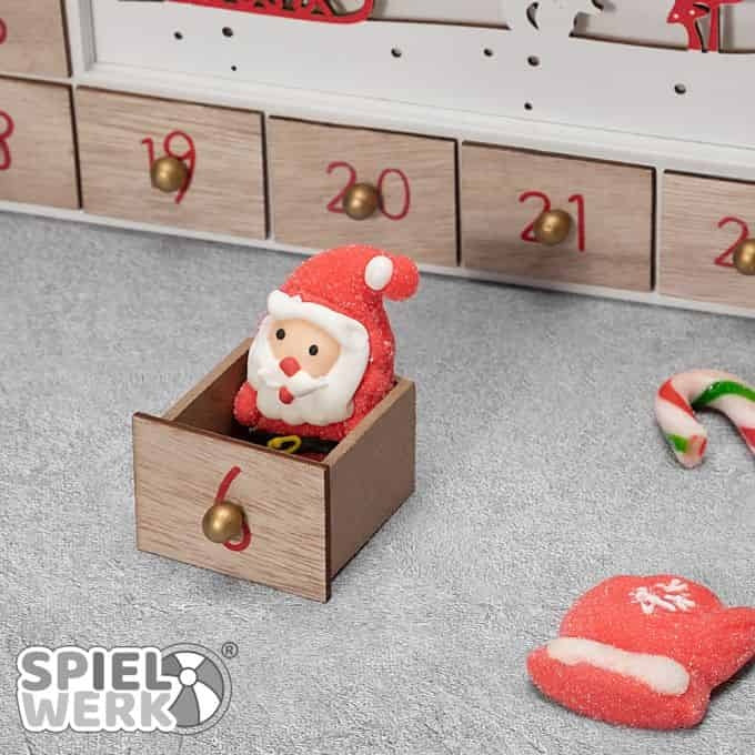 Spielwerk - Calendrier de l'Avent - LED - Père Noël - MDF