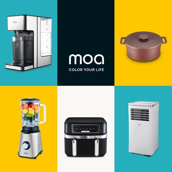 MOA - Mixeur puissant - Avec pot en verre - 1,5 litre - 1000 Watt - TB61 - Acier inoxydable