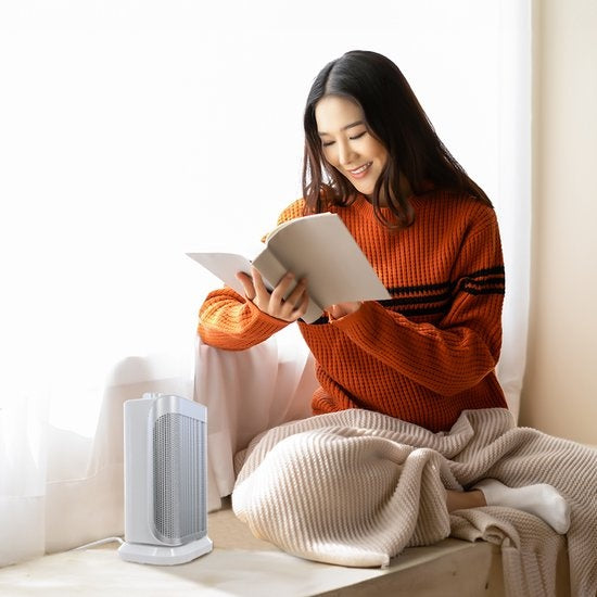 Auronic Electric Heater - Radiateur à ventilateur - 2 étages - 1500W - Indication LED - Rotatif - Blanc