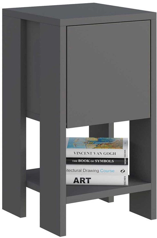 Table de chevet - Anthracite élégant - 30x55x30cm - Mélamine durable