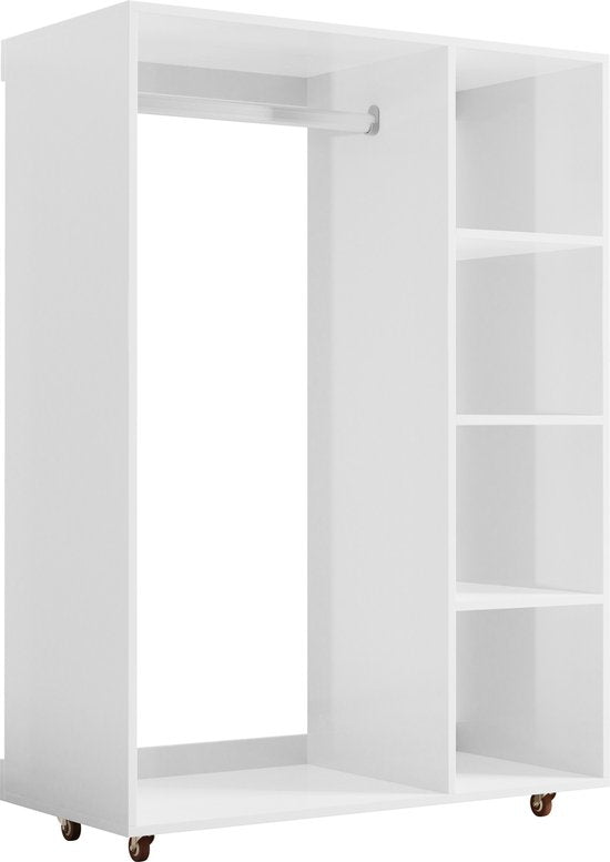 armoire - blanc - 90 cm de large x 125 cm de haut x 41,5 cm de profondeur