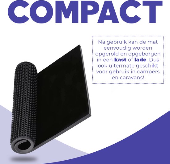 Aerend® Tapis anti-gouttes multifonctions - Tapis de bar - Tapis de vaisselle et de comptoir pour camping-car - Caoutchouc noir antidérapant - 30x45 CM