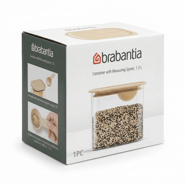 Boîte de conservation Brabantia avec cuillère doseuse - 1,3 litre - 12,3 x 15,4 x 10,6 cm