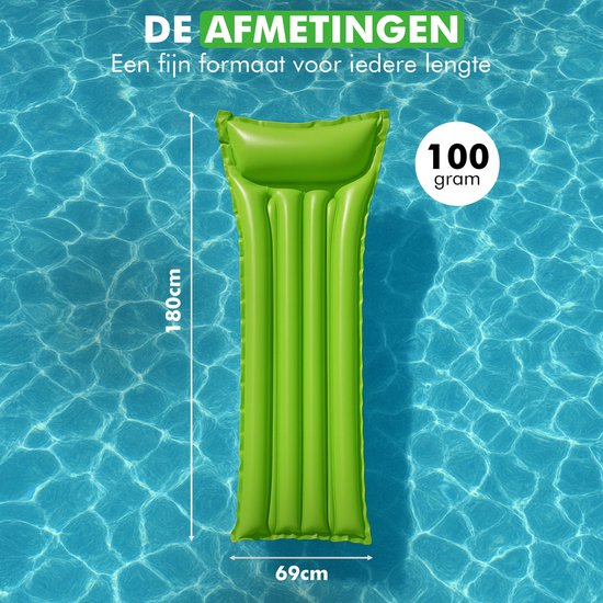 Travelhawk Airbed Pool - 3 pièces - pour adultes et enfants - Light Bed Pool - Orange, Bleu, Vert