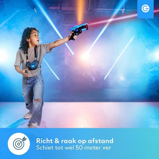 Kit de laser game Silvergear pour enfants avec 2 pistolets laser et 2 gilets - Pistolet jouet interactif d'une portée de 15 m - Jeu de tir - Jeu de combat Laser Tag en plein air - Cadeau pour garçons et filles - 6, 7, 8, 9, 10, 11, 12, 13, 14, 15, 16 ans
