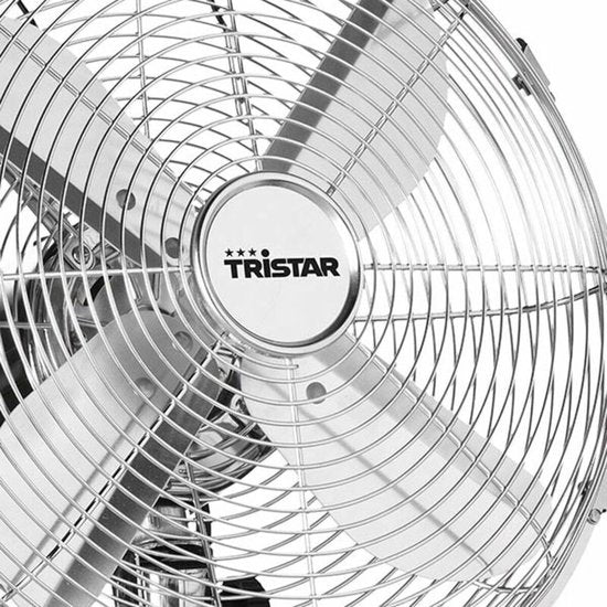 Ventilateur de table Tristar VE-5953 chromé - Diamètre 30 cm - Trois vitesses