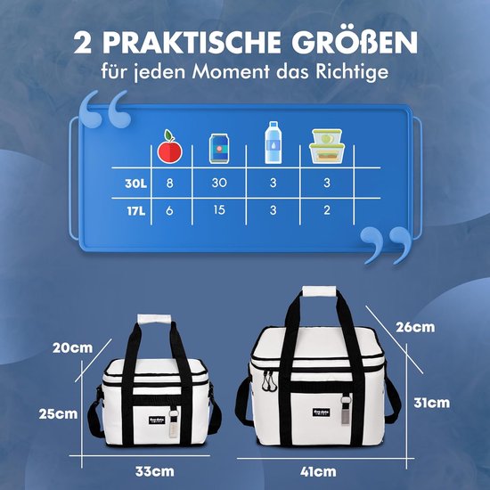 Sac isotherme pliable Five Dots - 30L - 26 x 41 x 31 cm - Gris
