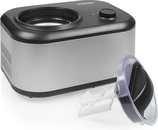 Princess 282608 - Machine à glace à compresseur - Avec compartiment de congélation intégré - 1 litre - Noir/Gris