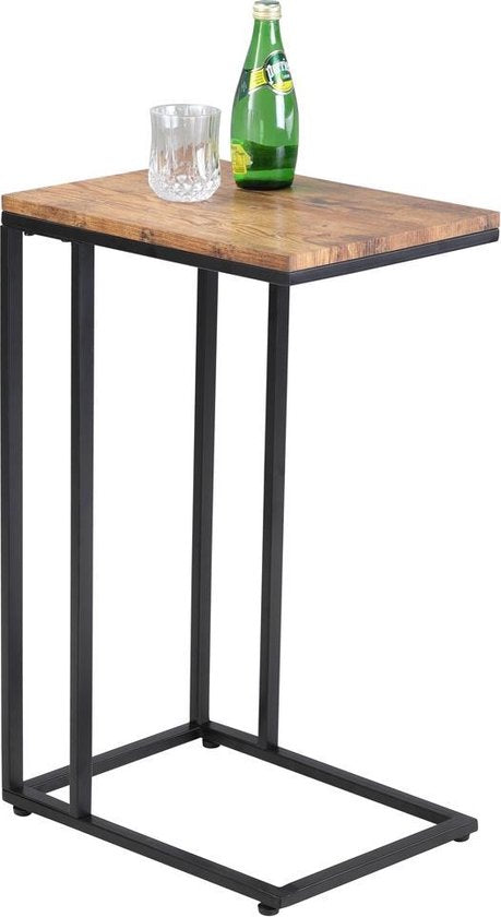 Table d'appoint à roulettes Casaria - 50x35x70 cm - Bois Métal Noir