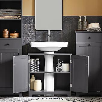 SoBuy - Meuble bas pour évier avec 2 portes - 60 x 30 x 60 cm - Max. 30 KG - Gris