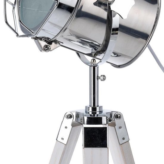Lampadaire Boomi design industriel rétro blanc argenté