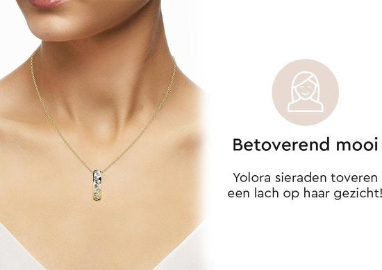 Yolora Ladies Necklace with Pendant - Kalpa Camaka Crystals - Gold Colour - 18K Yellow Gold Plated - Women's Necklace Gold - Jewellery - Necklace - Luxury Gift Box - Gift Box - Exclusive Gift Box - Beautiful Gift Packaging