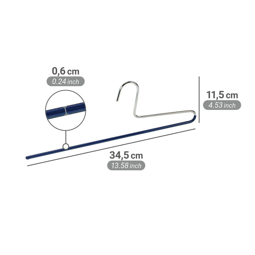 Cintre pour pantalon Wenko Baggy, bleu foncé - Métal - Antidérapant - 34,5 cm