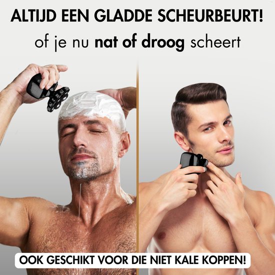 Rasoir 6-en-1 pour hommes + tête de rasage supplémentaire - Tondeuse - Tronçonneuse - Sansbeauté® Skull Sharp PRO - Wet & Dry - Rasage du visage et de la tête - Rasage de la tête - Chargement sans fil - Accessoires