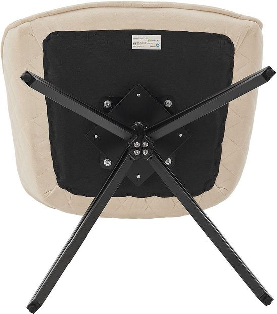 Chaise de salle à manger / Chaise pivotante / Chaise baquet Clyde - Beige - Base en métal