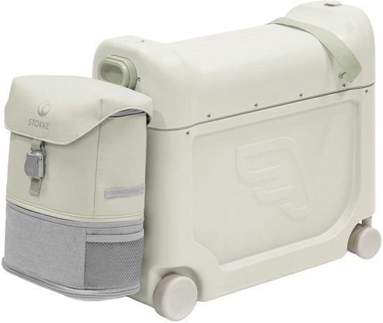 Kit de voyage Stokke JetKids, Sea Green - Avec valise BedBox Ride-On et sac à dos - Pour les enfants de 2 à 7 ans (jusqu'à 35 kg)