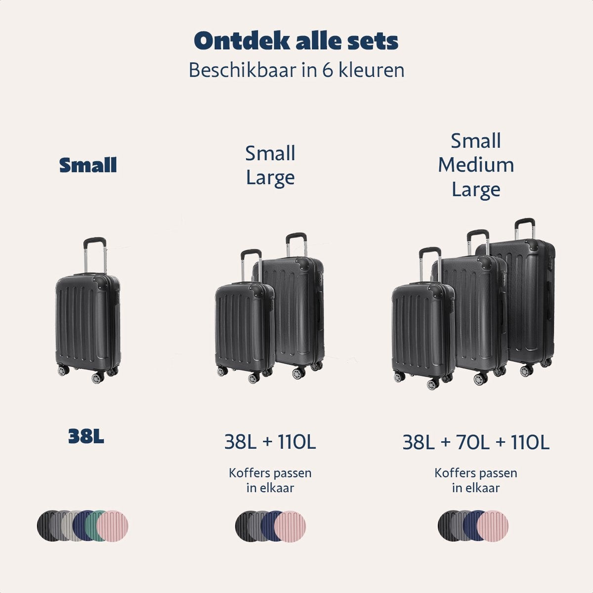 TRVLMORE Valise à main - 54x36x20 cm - 38L - Légère et résistante - Noire - Convient aux cabines d'avion