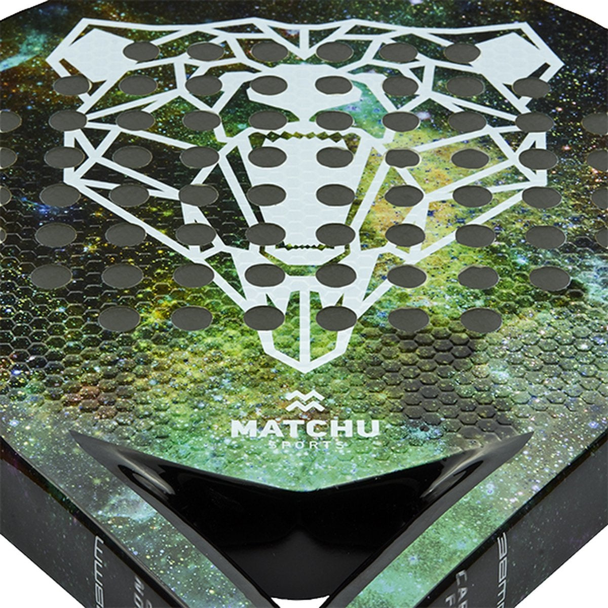 Matchu Sports - Padel Racket - Bear - Padel - Padelrackets - Rond - Carbon - Groen - Inclusief padel tas