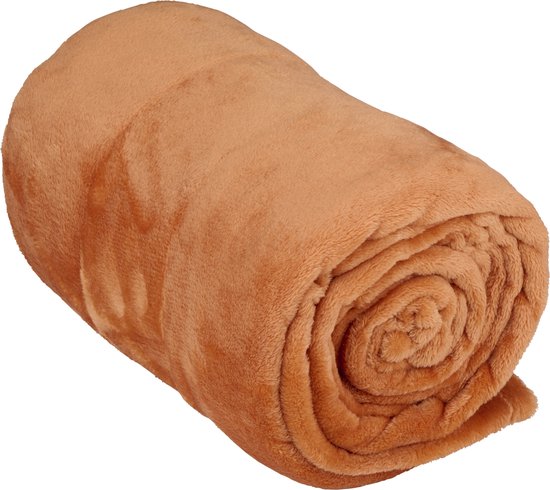 Arti Casa Couverture polaire 150 x 200 cm - Plaid - Super Douce - Orange