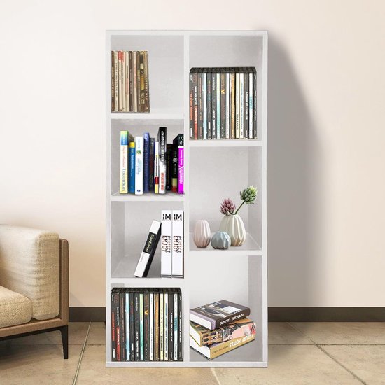 Bibliothèque Vakkie 7 étagères ouvertes - armoire murale - blanc
